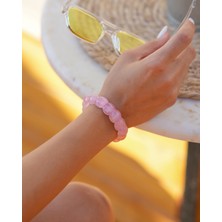The Stone Passion Pembe Kuvars Doğal Taş Kadın Bileklik Özel Kesim