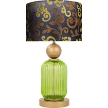 Minimal Lotus Forest Green Cam Abajur