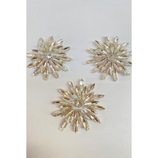 Çiçek Desenli Ütüyle Yapışan Parlak Taşlı Aplik