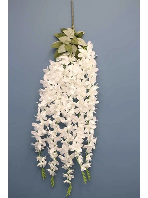 Fesleğen Çiçek Yapay Çiçek 5li Uzun Sarkan Sümbül 90 cm Beyaz