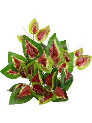 Fesleğen Çiçek Eskitme Üçgen Kesim Yapay Yaprak Güzeli Kolyos