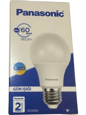 Panasonic 8.5W (60W) 4000K (Gün Işığı) E27 Duylu LED Ampul (8 Adet)