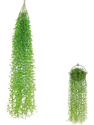 Fesleğen Çiçek Yapay Sarkan Sögüt Dalı 5 Dallı 100CM Lüks Aşırı Dolgun Sarkan