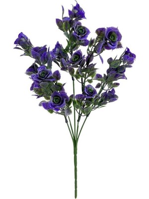 Fesleğen Çiçek Yapay Çiçek Gül Demeti Mor