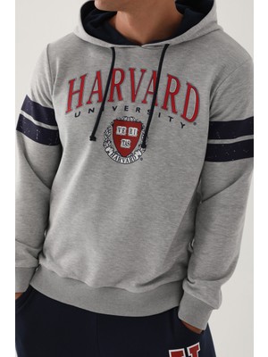 Harvard Gri Melanj Erkek Sweatshirt