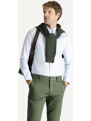 Kiğılı Uzun Kol Slim Fit Non Iron Oxford Pamuklu Gömlek
