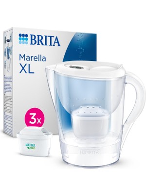 BRITA Marella XL 3x Maxtra Pro All-In-1 Filtreli Su Arıtma Sürahisi - Beyaz 3,5 lt
