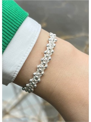Kazzaze Gümüş Kazaziye Dorika Boncuklu Bileklik 133