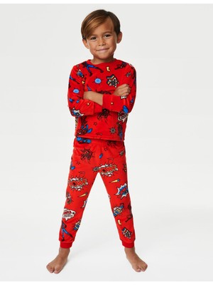 Marks & Spencer Spider-Man™ Uzun Kollu Kadife Pijama Takımı