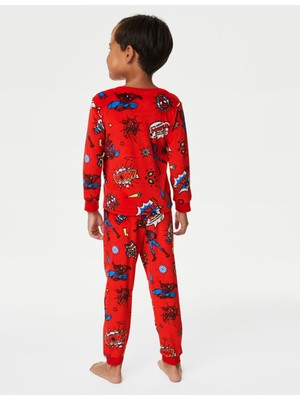 Marks & Spencer Spider-Man™ Uzun Kollu Kadife Pijama Takımı