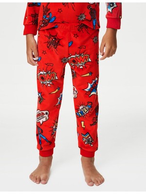 Marks & Spencer Spider-Man™ Uzun Kollu Kadife Pijama Takımı