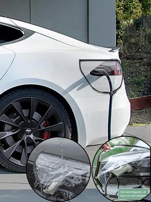 Tesla Elektrikli Araç Şarj Soketi Yağmur Geçirmez Koruma Brandası (Tüm Araçlara Uyumlu)