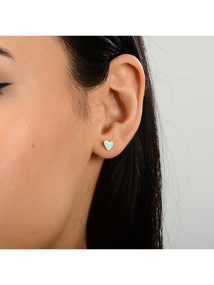 goldkupe 14 Ayar Mineli Kalp Altın Küpe