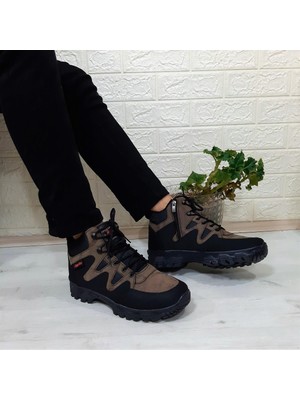 Sky Blue Kahverengi 0050 Fermuarlı Bağacaklı Kaymaz Erkek Bot