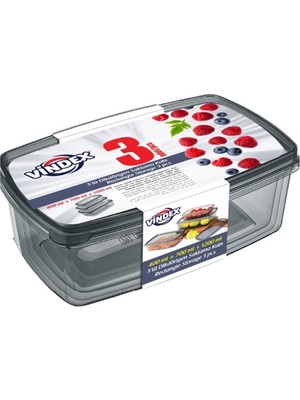Bulut Homes Vindex 3 Lü Kare Saklama Kabı (400/700/1200 Ml)