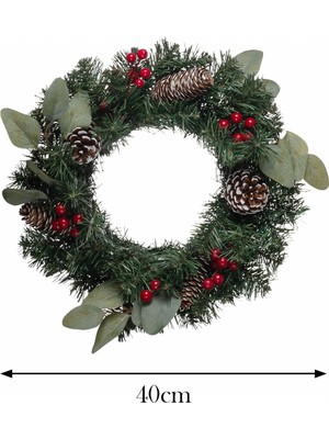 Karaca Home New Year Yılbaşı Pine Kapı Süsü 40 cm