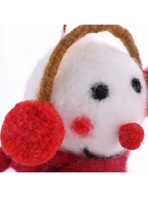 Karaca Home New Year Yılbaşı Snowman With Ear Muffs Ağaç Süsü 8X13 cm