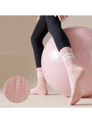 Xtr Fitness - Yoga ve Pilates Çorabı Profesyonel Kaydırmaz Tabanlı Pembe