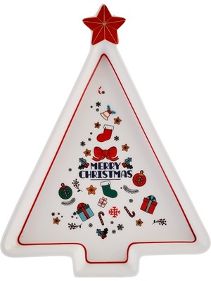 Karaca New Year Yılbaşı Sunum Tabağı 21 cm Merry Christmas