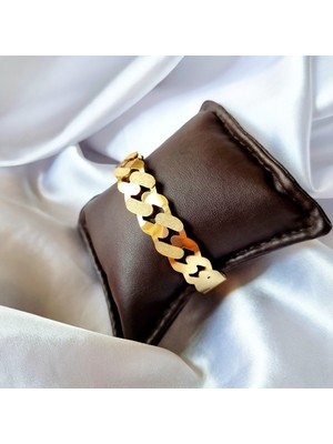 Trade Bazaar Kadın 316 L Çelik Kararmaz Desenli Kelepçe Bileklik