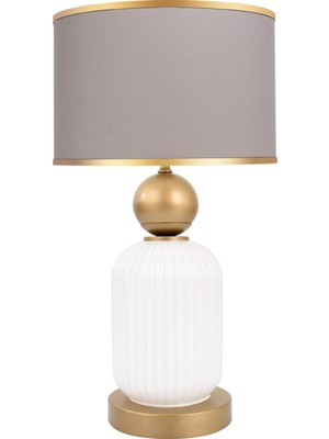 Minimal Lotus Gold White Cam Abajur