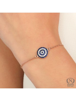 925 Ayar Gümüş Nazar Boncuk Modeli Zincir Bileklik