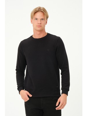 Msw Erkek Uzun Kollu Bisiklet-Sıfır Regular Fit Selanik Siyah Sweatshirt