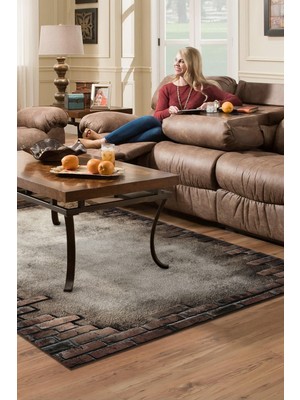 Dekoreko Dijital Salon Halısı Trend Keçe Kaymaz Taban Modern Kailey Gri