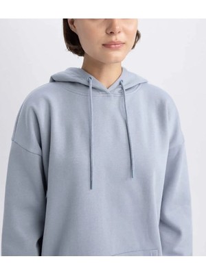 Kübra tekstil Kapüşonlu Basic Kanguru Cepli Oversize  Sweatshirt- 300