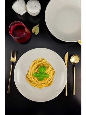 Digithome Semazen 1 Adet Porselen Makarna Tabağı 24 cm Krem – TL4052341