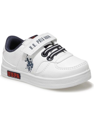U.S. Polo Assn. Beyaz Erkek Çocuk Spor Ayakkabı Düz Taban ile Konforlu Kullanım (21-25)