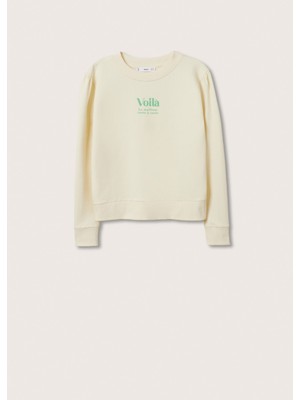 Mango Mesajlı Pamuklu Sweatshirt