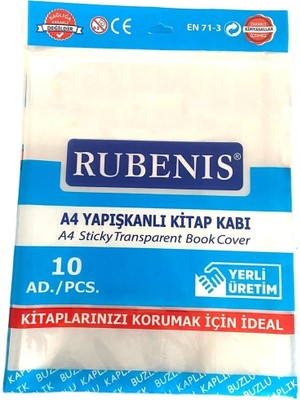Rubenis A4 Yapışkanlı Buzlu Şeffaf Kitap Kabı 10'lu Farklı Renk Seçenekleriyle