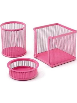 Metal File 3 Lü Masa Seti (Pembe) Fx