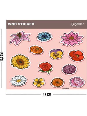 Çicekler-Flowers Sticker Seti