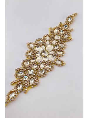 Hayalperest Boncuk Gümüş Baklava Motifli Ütüyle Yapışan Taşlı Aplik