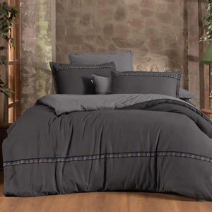 Enrike Gri Çift Kişilik  Pamuk Flanel (Pazen) Nevresim Takımı