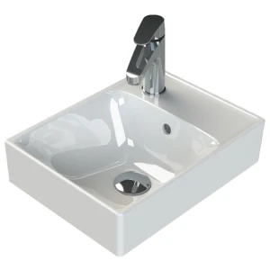 Turkuaz Seramik Sharp 40X30 cm Etajerli Lavabo