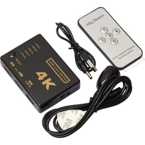 HDMI 5 Port Switch 5 Port 4K Kumandalı Ultra Hd HDMI Switch 5 Cihaz 1 Monitör Seçmeli Switch