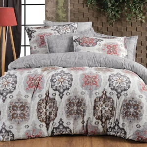 Nima Gri Çift Kişilik  Pamuk Flanel (Pazen) Nevresim Takımı