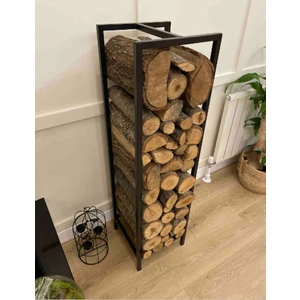 Homebella Metal Şömine,siyah Dekoratif Soba Yanı,bahçe Mangal Barbekü Ev Odunluğu 120X35X35 cm