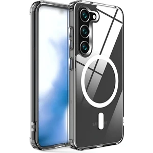 Galaxy S23 Fe ile Uyumlu Kılıf Z-Tacsafe Wireless Halka Şeklindeki Dizayn Attractive Kapak Şeffaf