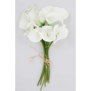 Fesleğen Çiçek Yapay Çiçek Islak Gala Çiçeği 8 Dal Beyaz