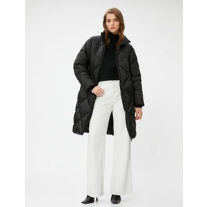 Şişme Mont Dik Yaka Cepli Fermuarlı