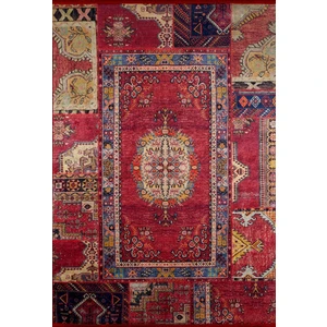 Ferrysburg Kırmızı Patchwork Polyester Dijital Baskı Halı
