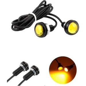 Temiz Pazar Turuncu Kartal Gözü LED 12V 2 Adet - Gündüz Farı Ayna Altı LED