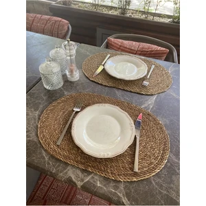 Sofra Servis Hasır Amerikan Servis Bambu Örme Supla 4'lü Oval 30X45CM