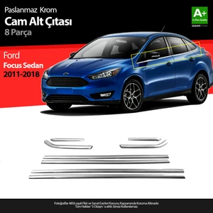 Ford Focus 3 SD Krom Cam Çıtası 8 Prç 2011-2018 A+ Kalite