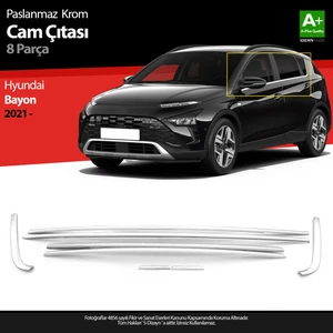 Hyundai Bayon Krom Cam Çıtası 8 Prç. 2021-2024 A+ Kalite
