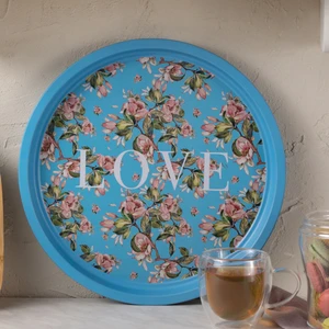 Love Metal Yuvarlak Tepsi 35 cm